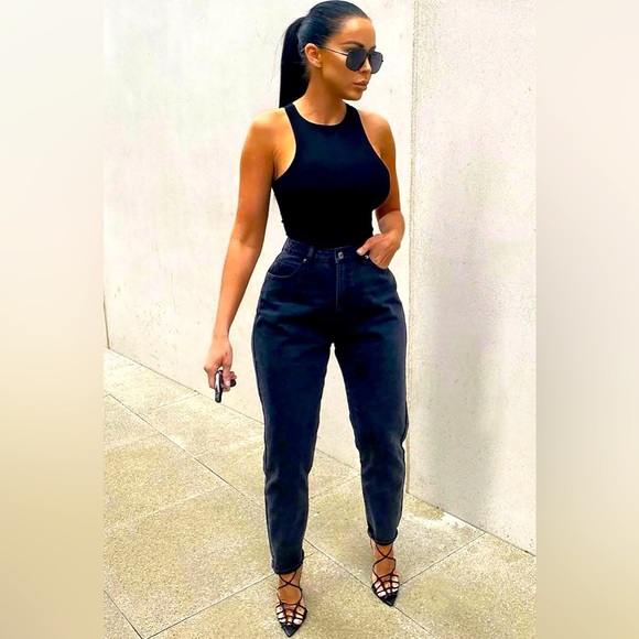 Let's Rewind Mom Jeans - Black - Picture 2 of 9